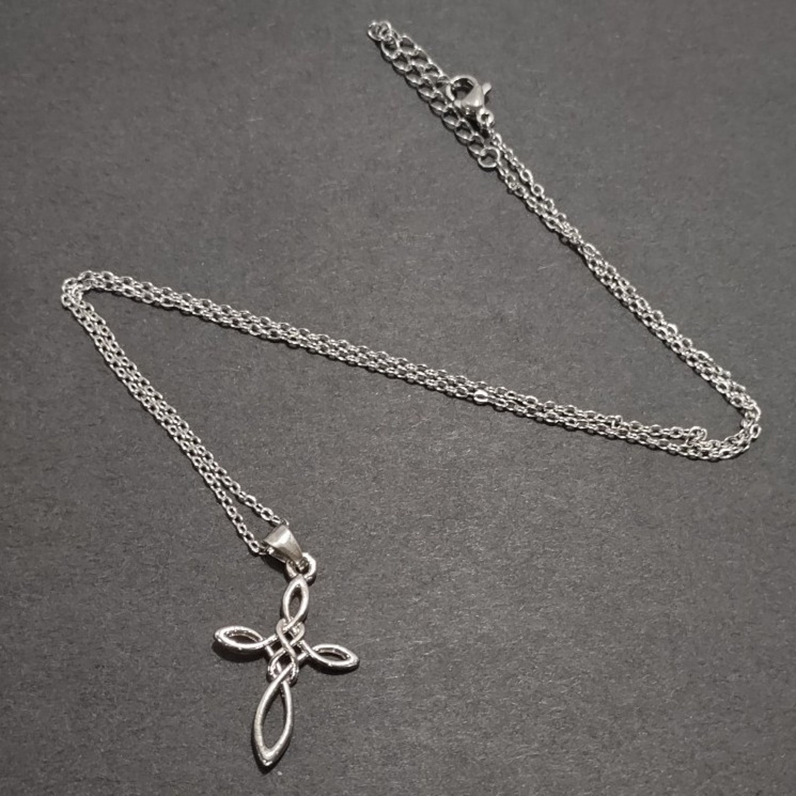Stainless Celtic Style Cross Necklace Christianity Jesus Christmas Birthday Gift